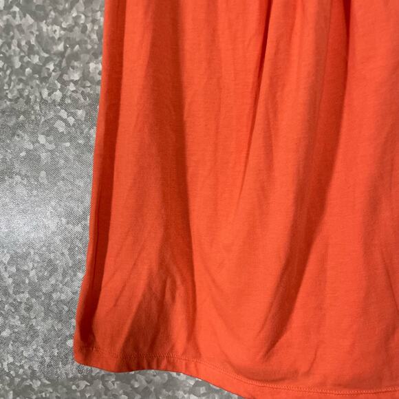 August Silk Orange Ruffle Yoke Scoop Neck Tank Top - Size Petite Medium (PM) - Picture 3 of 6